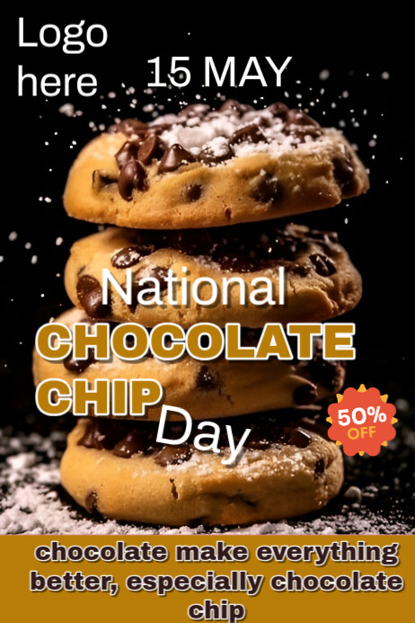 Maximalist National Chocolate Chip Day  Poster Plakkaat template