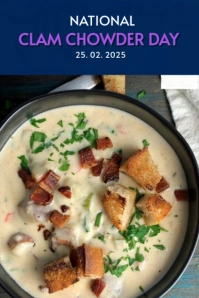 Maximalist National Clam Chowder Day Pinterest Graphic template