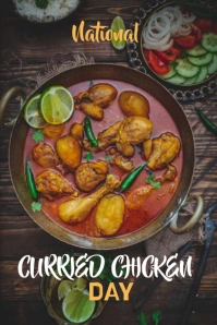 Maximalist National Curried Chicken Day Pinterest Graphic Pinterest-afbeelding template