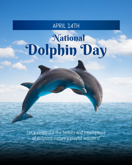 Maximalist National Dolphin Day Instagram Portrait template