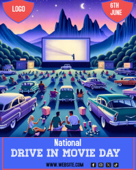 Maximalist National Drive In Movie Day Celebration  Instagram Portrait template