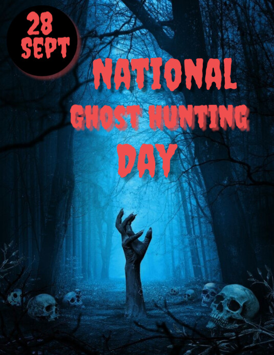 Maximalist National Ghost Hunting Day  Flyer Pamflet (VSA Brief) template
