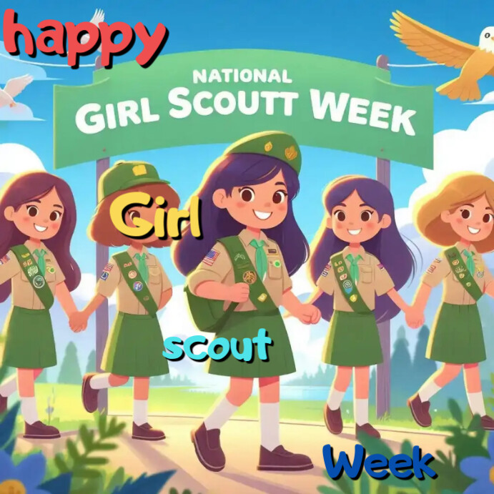 Maximalist National Girl Scout Week  Instagram Post template