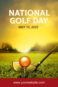 Maximalist National Golf Day Pinterest Graphic template
