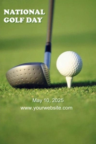 Maximalist National Golf Day Pinterest Graphic template