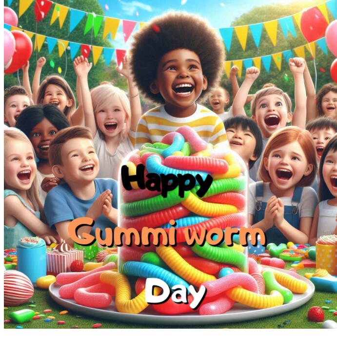 Maximalist National Gummi Worm Day Instagram Post Template | PosterMyWall