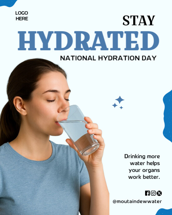 Copy of Maximalist National Hydration Day Instagram Portrait | PosterMyWall