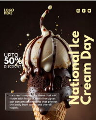 Maximalist National Ice Cream Day Flyer  Instagram Portrait template