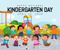 Maximalist National Kindergarten Day Medium Rectangle Rettangolo medio template
