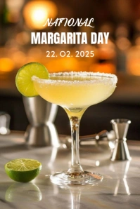 Maximalist National Margarita Day Pinterest Graphic template