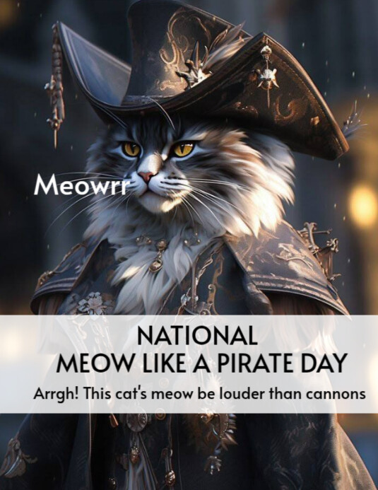 Copy of Maximalist National Meow Like A Pirate Day Flyer (us Letter ...