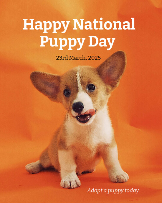 Maximalist National Puppy Day Instagram Portrait template