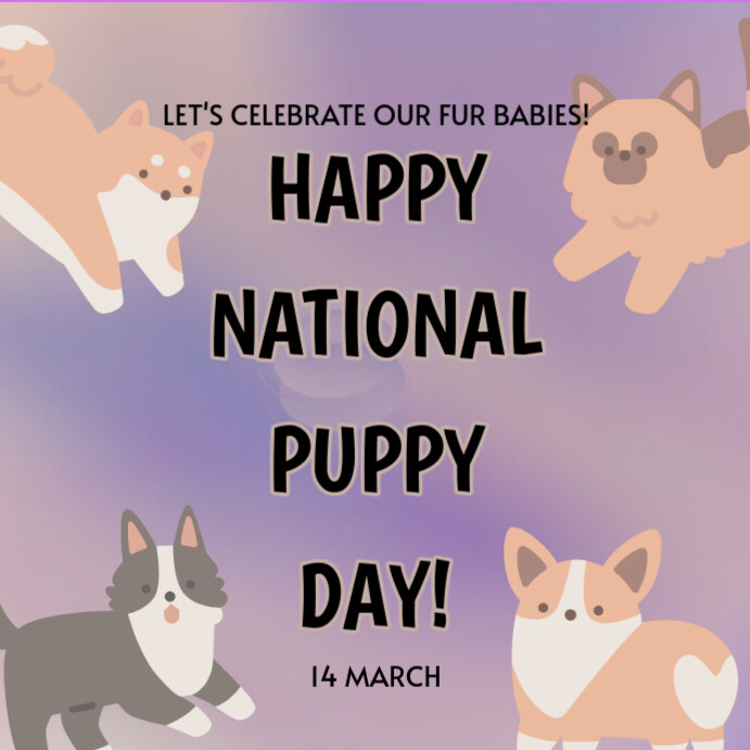 Maximalist National Puppy Day Instagram Post Template | PosterMyWall