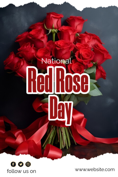 National Red Rose Day Flyers Template | PosterMyWall