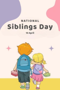 Maximalist National Siblings Day 2025 Pinterest Graphic Pinterest-Grafik template