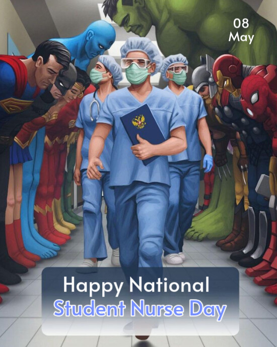 Maximalist National Student Nurse Day Instagram Portrait Templat ...