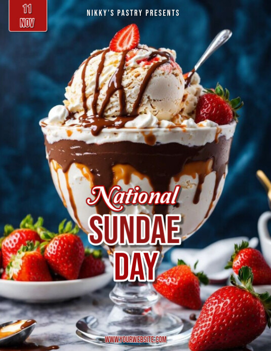 Maximalist National Sundae Day Flyer (us Letter) Template | PosterMyWall