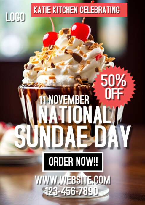 Maximalist National Sundae design template  Day A4