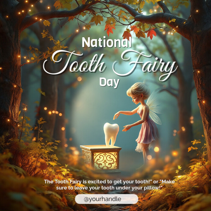 Maximalist National Tooth Fairy Day Instagram Post Template | PosterMyWall