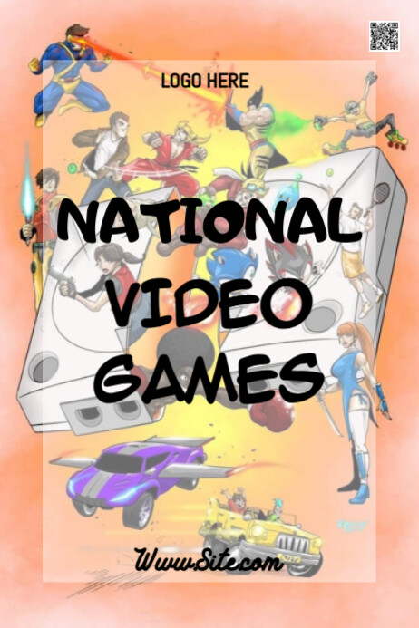 Maximalist National Video Game Day Banner 4' × 6' template