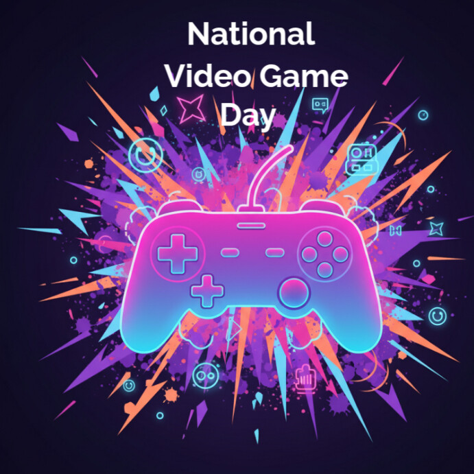 Plantilla de Maximalist National Video Game Day Instagram Post ...