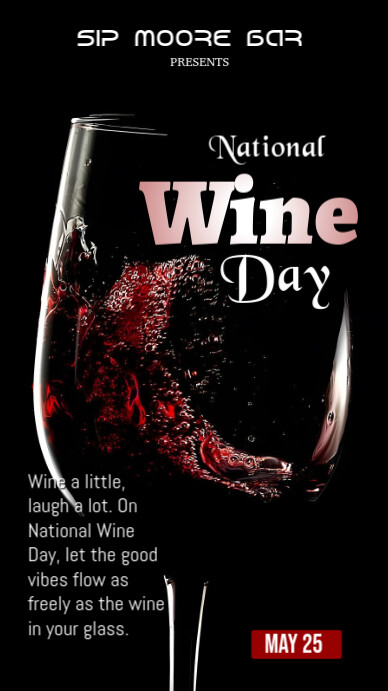 Maximalist National Wine Day Instagram Story template