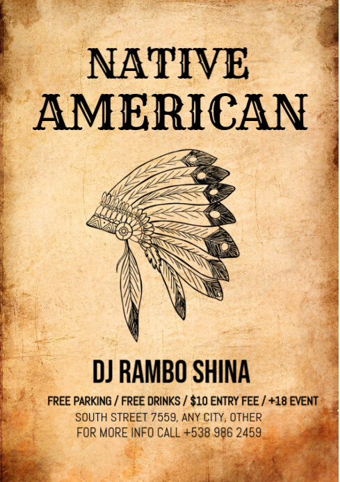 Maximalist Native Americans' Day A4 template