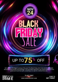 Maximalist Neon Black Friday Flyer A2 template