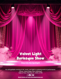 Maximalist Neon Burlesque Flyer Template | Glamorous Show Event Poster