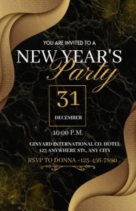 Maximalist New Year's Party Half Page Wide template