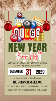 Maximalist New Year Bingo Night Invitation Instagram Story template