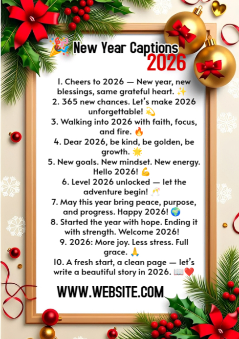 Maximalist New Year Captions Flyer  A4 template
