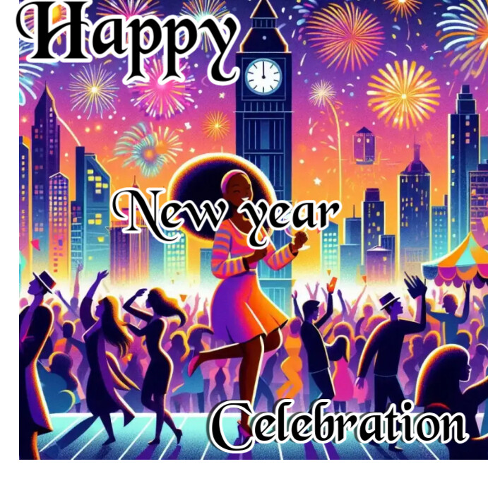 Maximalist New Year Celebration  Instagram Post template