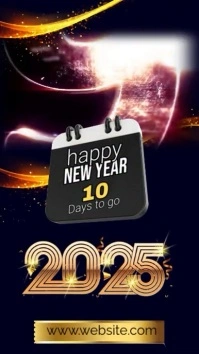 Maximalist New Year Countdown Digital Display Digital Display (9:16) template