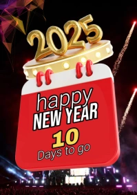 Maximalist New Year Countdown Template A5