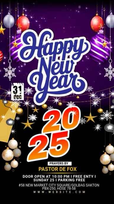 Maximalist New Year Digital Display Digital Display (9:16) template