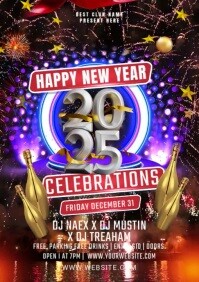 Marron New Years Eve Party A2 Template