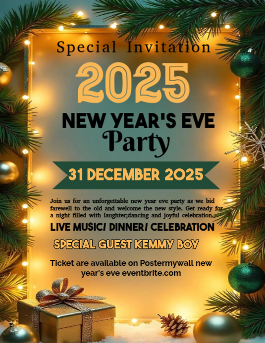 Copy of Maximalist New Year Eve Night Party Design Flyer (us Letter ...