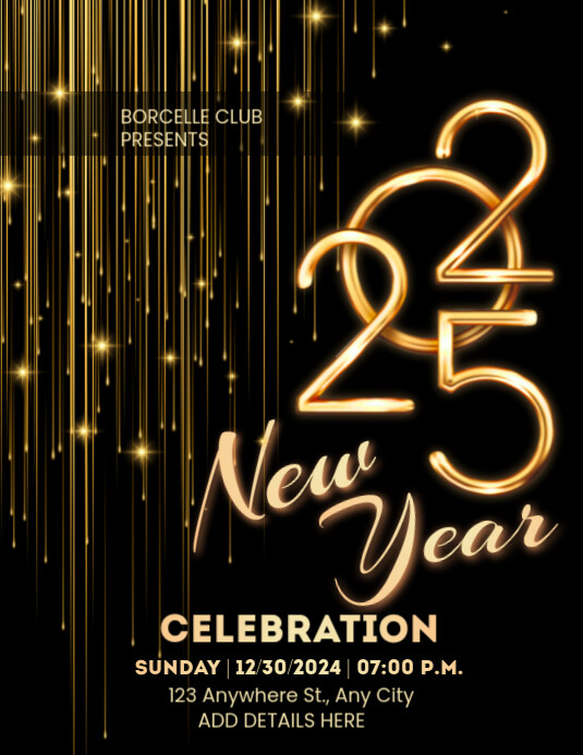 Maximalist New Year Eve Party Flyer (us Letter) Template | PosterMyWall