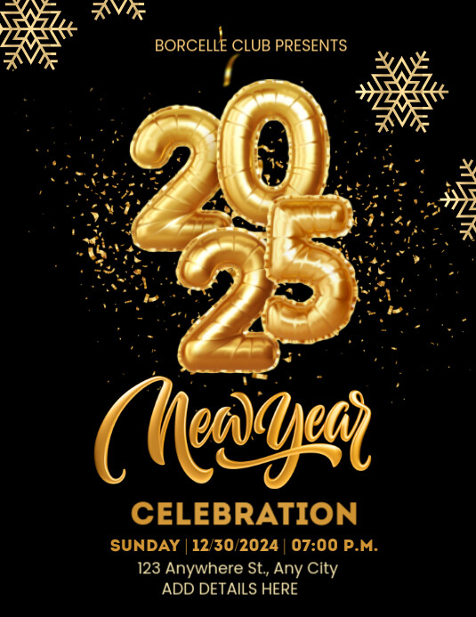 Maximalist New Year Eve Party Flyer (us Letter) Template | PosterMyWall