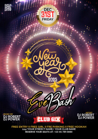 Maximalist New Year Flyer 2025 A1 template