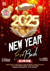 Maximalist New Year Flyer 2025 A6 template