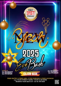 Maximalist New Year Flyer 2025 A6 template
