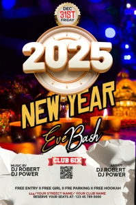 Maximalist New Year Flyer 2025  Pinterest Graphic template