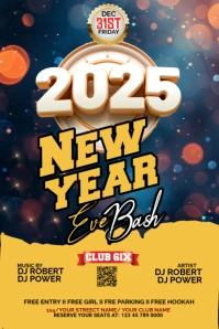 Maximalist New Year Flyer 2025 Tumblr Graphic template
