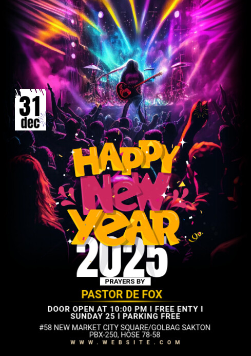 Copy of Maximalist New Year Flyer A2 | PosterMyWall