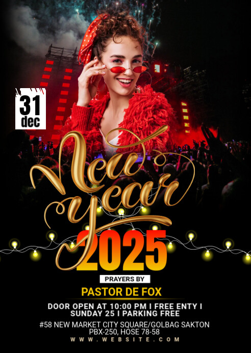 Copy of Maximalist New Year Flyer A6 | PosterMyWall
