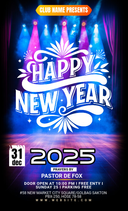 Maximalist New Year Flyer Us Legal Template | PosterMyWall