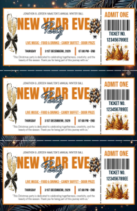 Maximalist New Year Party Admit Ticket Tabloid 小报 template