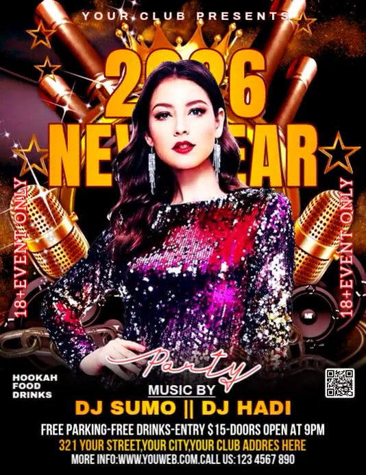 Maximalist New Year Party Flyer Flyer (us Letter) Template | PosterMyWall